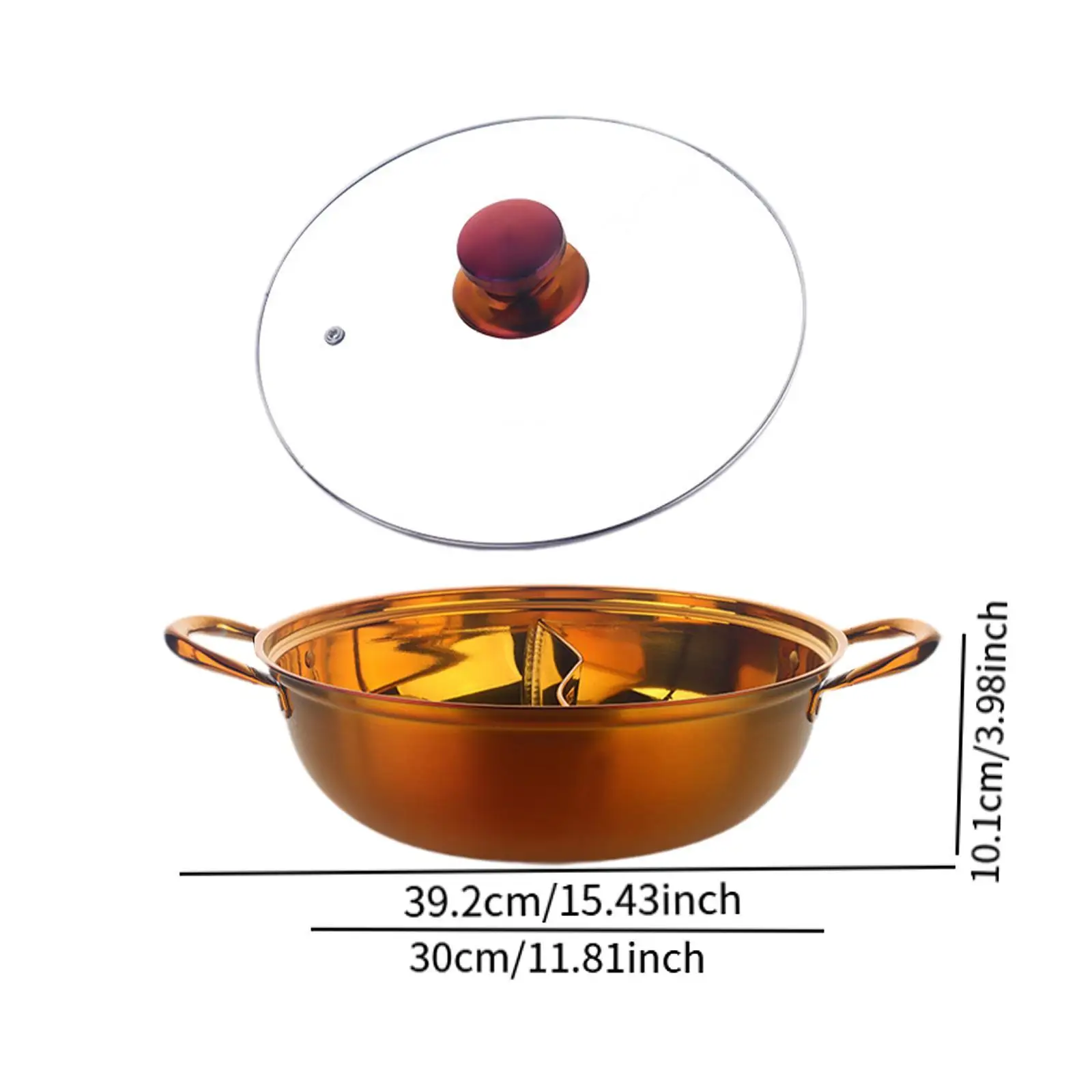Panela quente com divisor, fácil de limpar, multifuncional, pote divisor, sabor duplo, para festa, casa, acampamento, casa, restaurante
