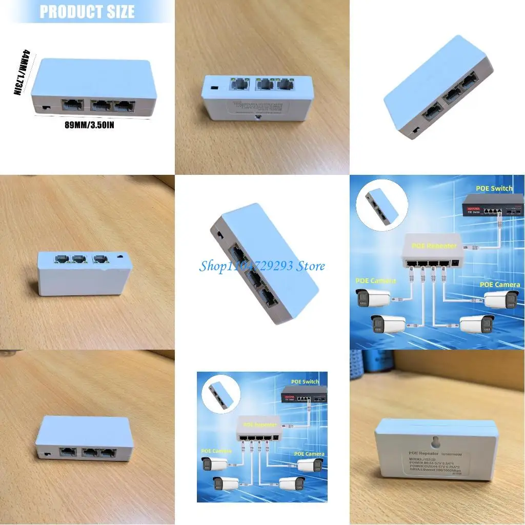

Y2GD Gigabit Power Over Ethernet Extender 1 in 2 Out Ensuring Stable Networking and Power for Cameras