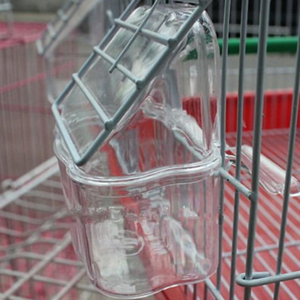 

10pcs Splash Proof Food Box for Birds Cage Durable Plastic Material Easy Install Parrot Feeding Case Simple Hanging Design