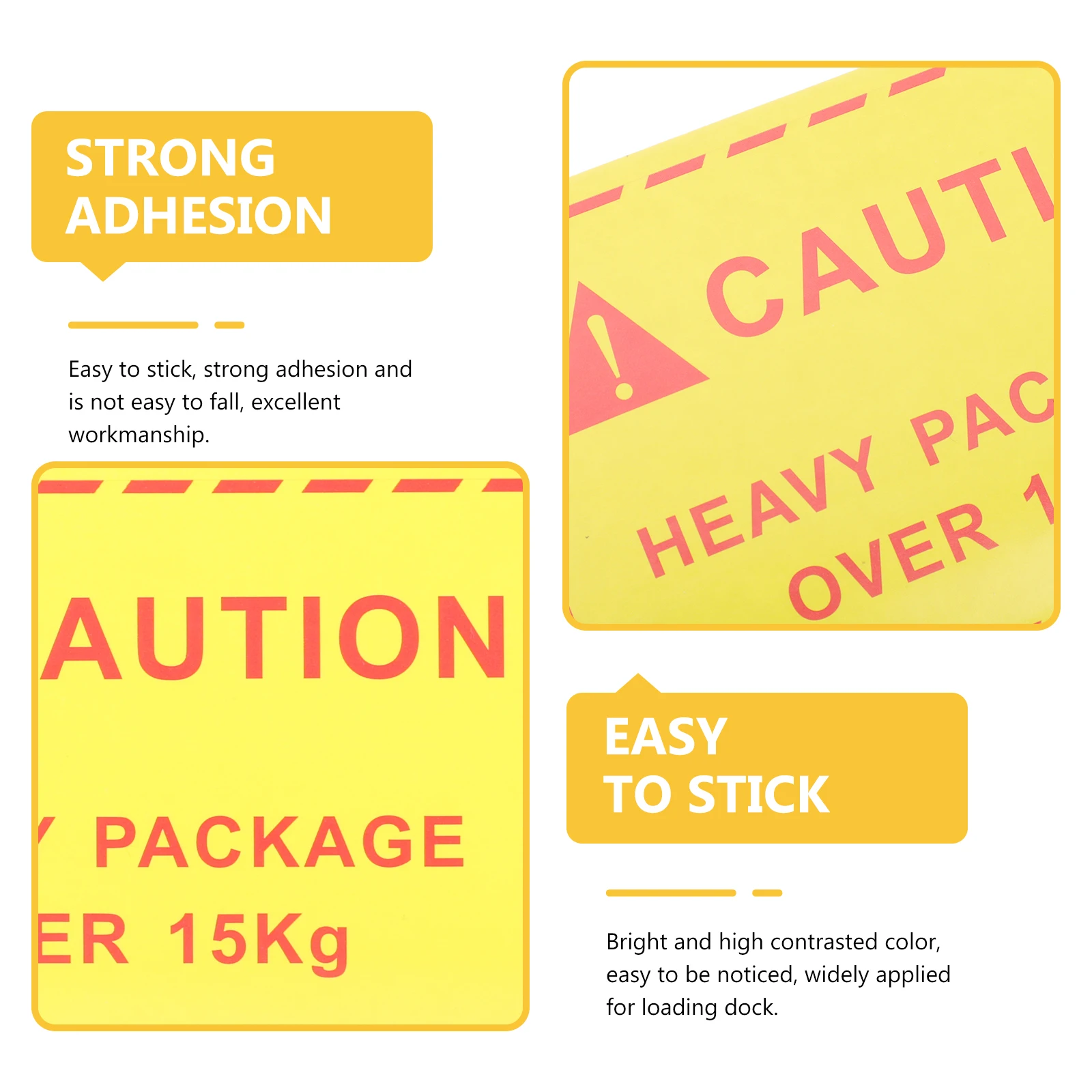 

100pcs Heavy Objects Warning Stickers Logistics Safety Labels Adhesive Shipping Decals Durable Reliable Caution Signs For