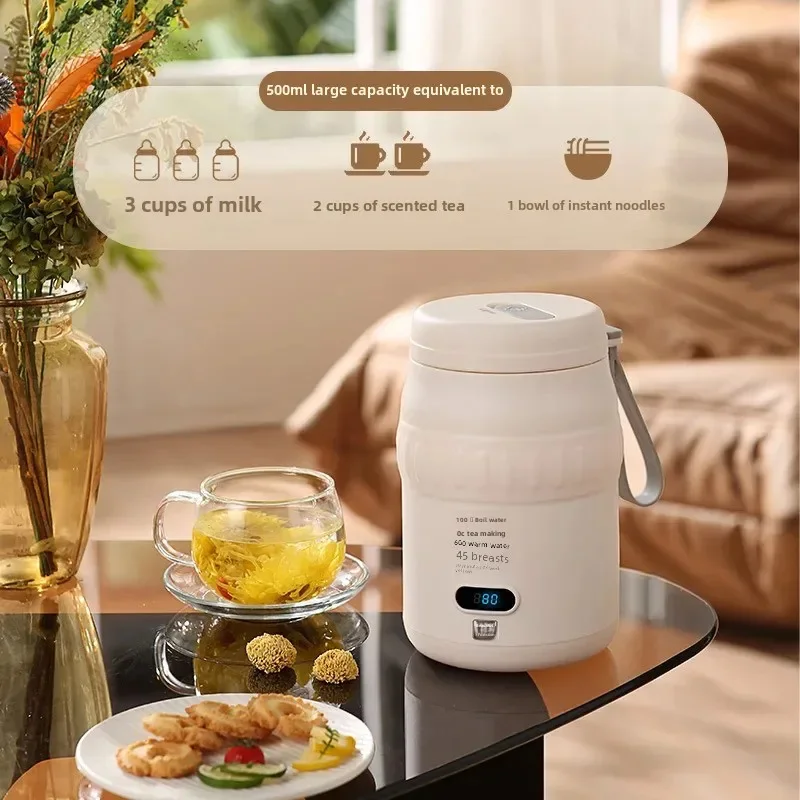 2025年新製品-500ml-スマート多機能電気調理器-lcd温度表示-電気ケトル-ポータブルusbサーモス-コーヒーカップ