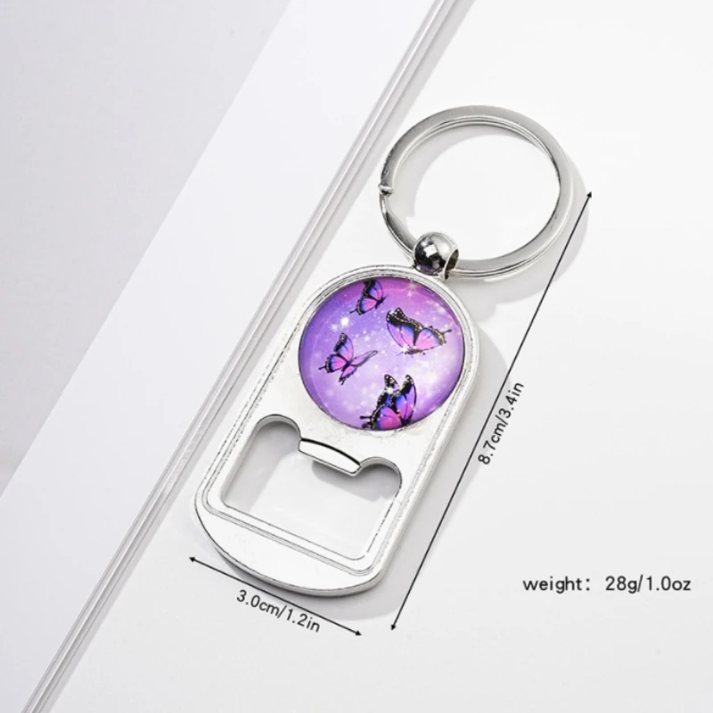 1pcs colorful butterfly time Jewel Key chain pendant creative holiday gift car bag key ring pendant