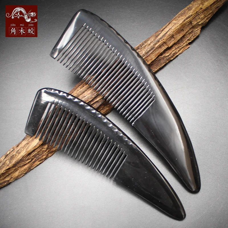 Black buffalo horn comb with thickened tips, stable sales
