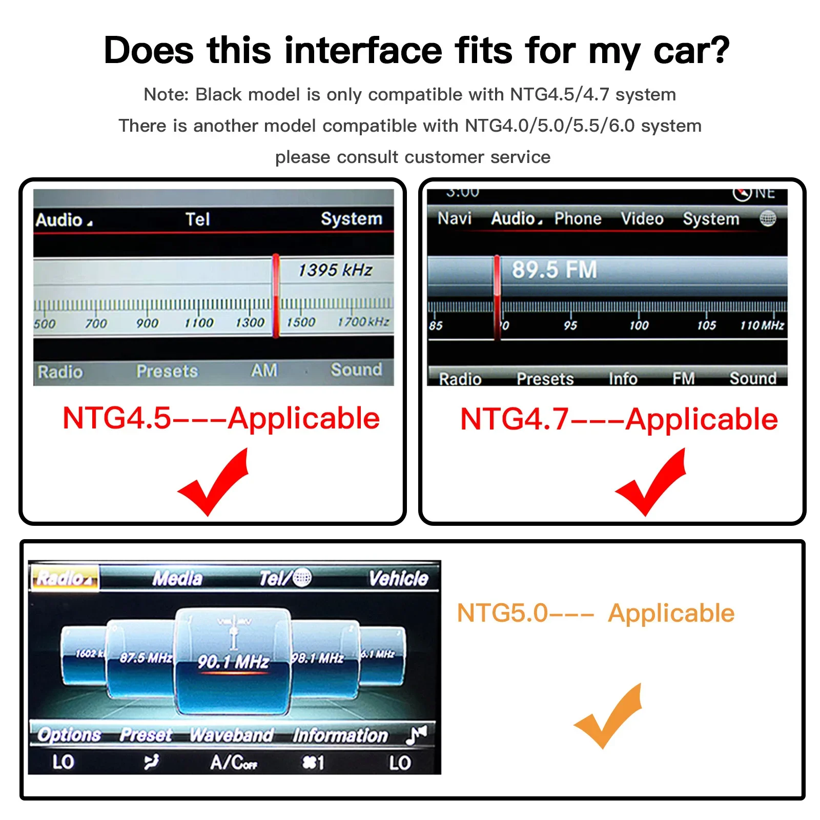 CARABC Wireless CarPlay Android Auto Fits For Mercedes A B C E S SL CLA CLS GLA GLK SLK ML Sprinter NTG（4.0 4.5 5.0 5.5  6.0）