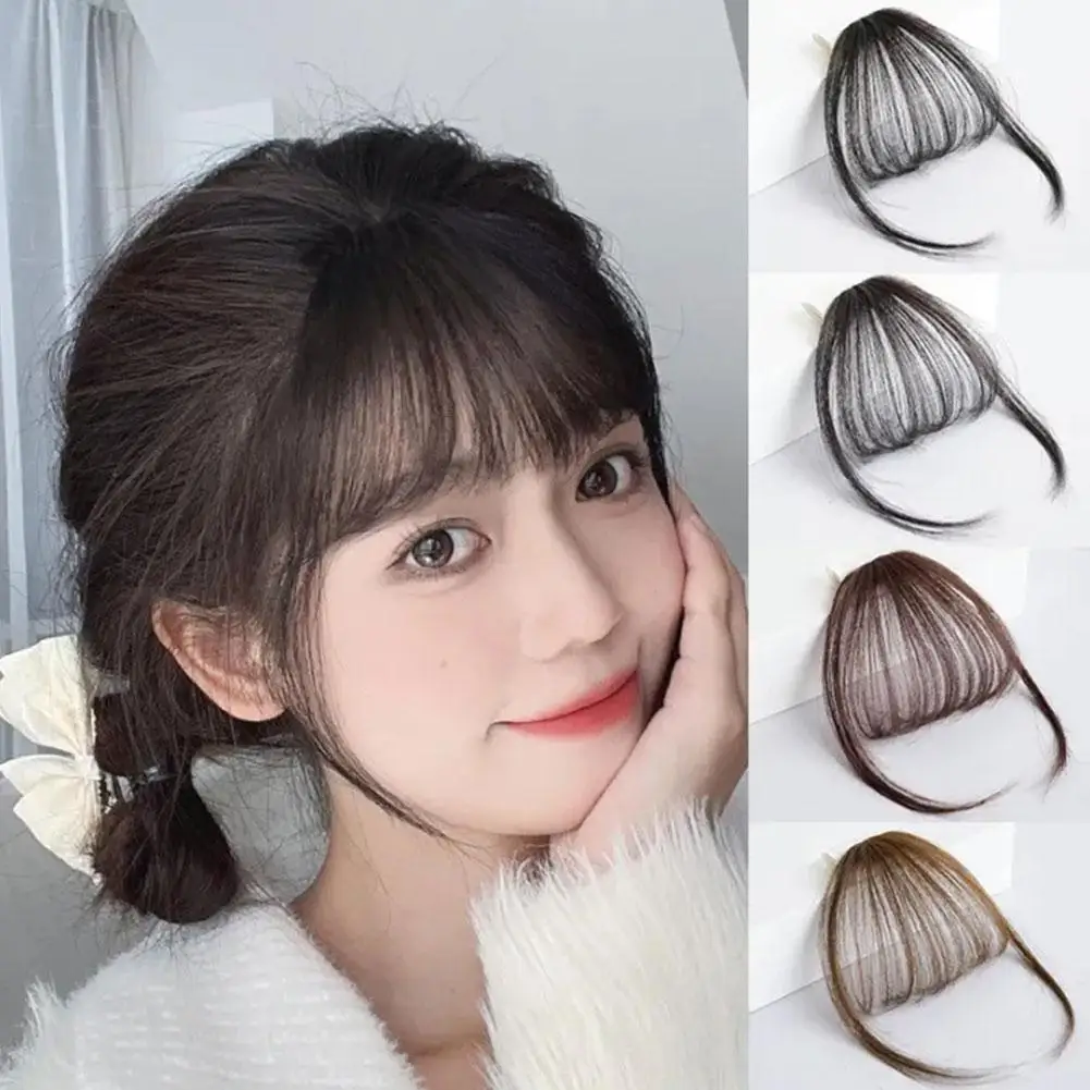 French Style Air Bangs Wig Clip Hairstyle Tool Hair Clip Extension Synthetic Hair False Tassel Wig Women\'s Hair Clip Bangs