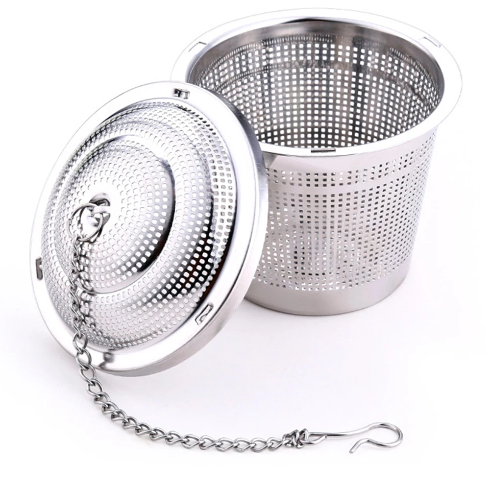 

Stainless Steel Infuser For Loose Leaf Herbal Tea Ground Coffee Flat Bottom Easy Clean Steep Hot Water Reusable Dishwasher Safe