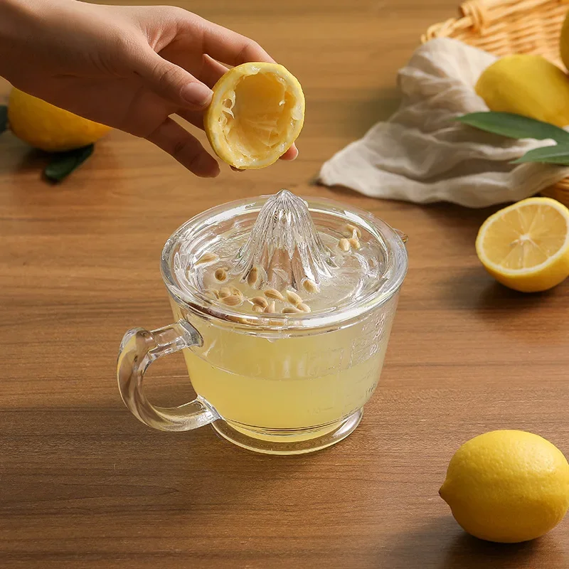 Green Code, Creative Household Glass Lemon Juicer, Manual Fruit Juicer, Orange Juice Grapefruit  juice squeezing artifact