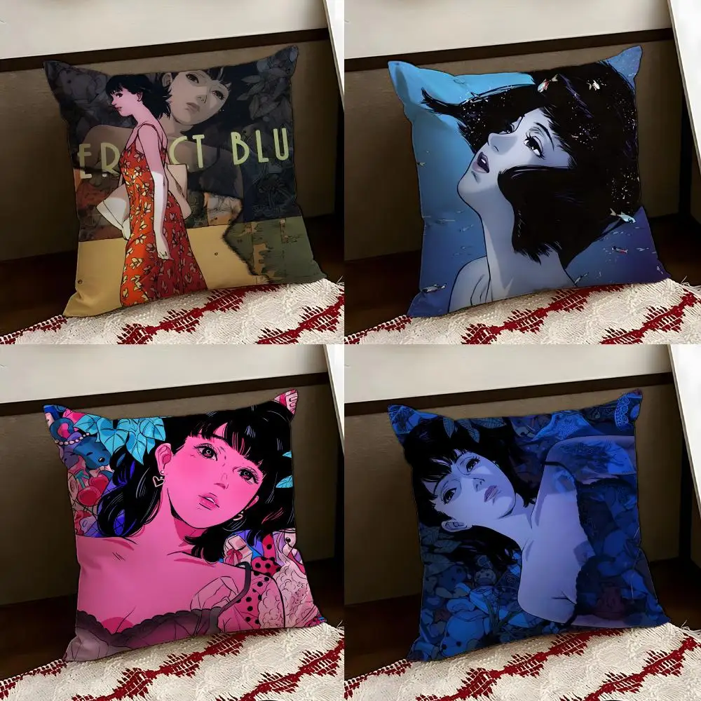 P-Perfect anime B-Blue Cushion Cover Reversible Soft Durable Pillow Cover Home & Car Multi-Scene Use for Daily Comfort