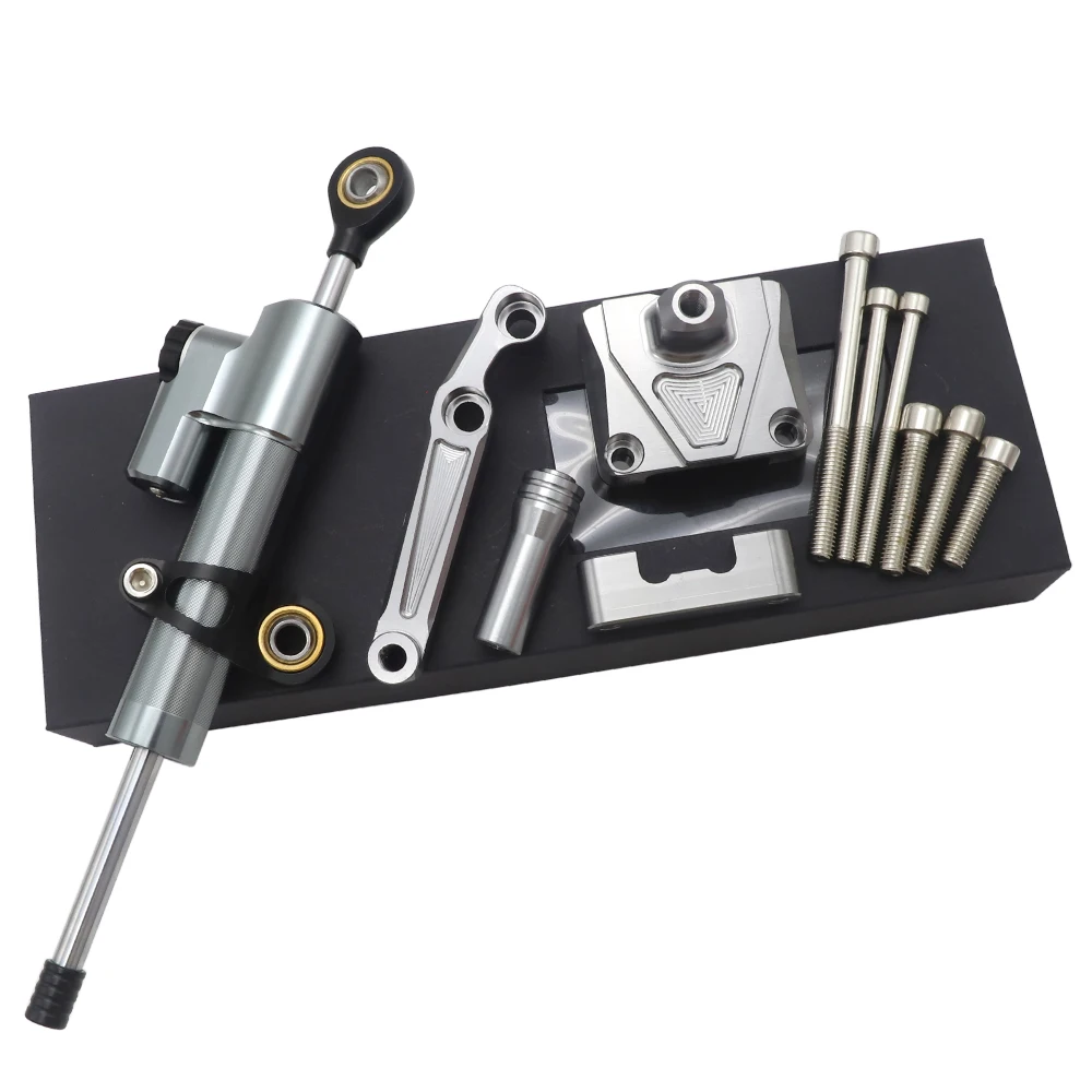 

Motorcycle CNC Aluminum Steering Damper Stabilizer Adjustable Bracket Mount Kit For KAWASAKI EX250 NINJA 250 Ninja 250 2008-2012