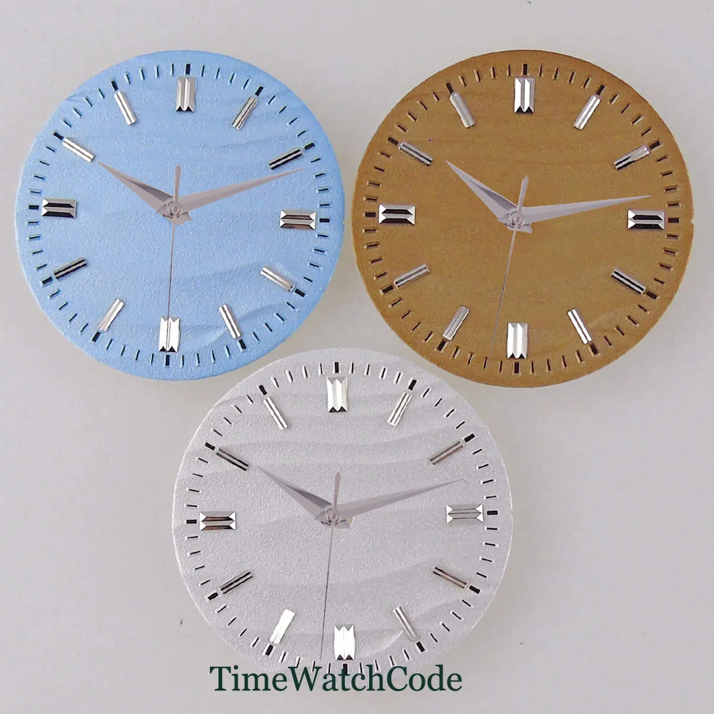 29mm Sand Watch Dial 3D Texture Dials dla NH35 NH36 NH38 EAT2824 PT5000 SW200 Miyota8215 821A DG2813 3804 Ruch Srebrna Ręka