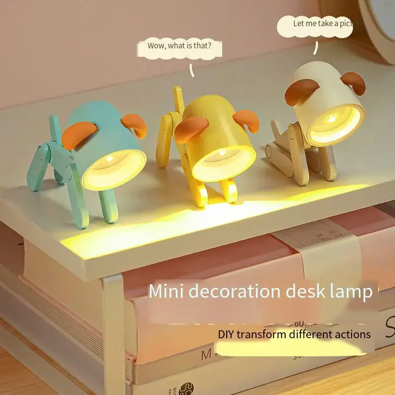 Petite lampe de nuit LED de dessin animé mignon pour animaux de compagnie, mini lampe de table, décoration de table créative, célébrité Internet