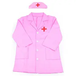 Kids Cosplay Nurse Gown Hat Uniform Set Simulation Doctor Nurse Work Children Uniform Hospital Role Play Doctors Suit Nurse Robe