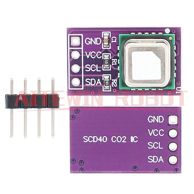 AITEWIN SCD40 SCD41 Gas Sensor Module Detects CO2 Carbon Dioxide Temperature and Humidity Sensor I2C Communication