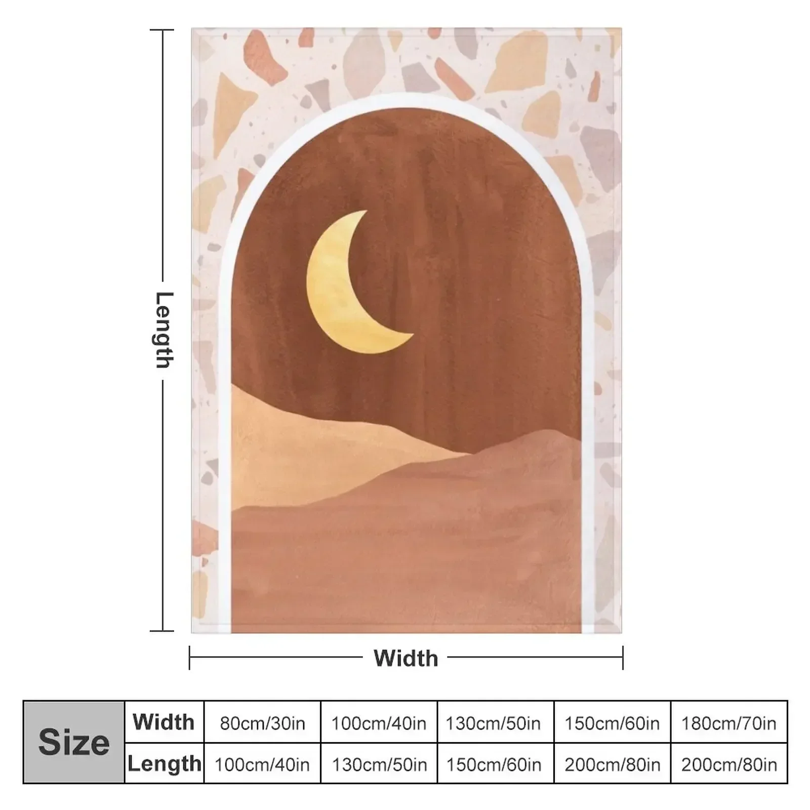 Boho moonlight in terrazzo arch Throw Blanket anime Luxury Blankets