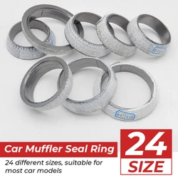 1pc 35mm-75mm Dia Car Muffler Exhaust Pipe Graphite Gasket Seal Ring Exhaust Tail Pipe Flange Donut Gasket Muffler Seal Ring