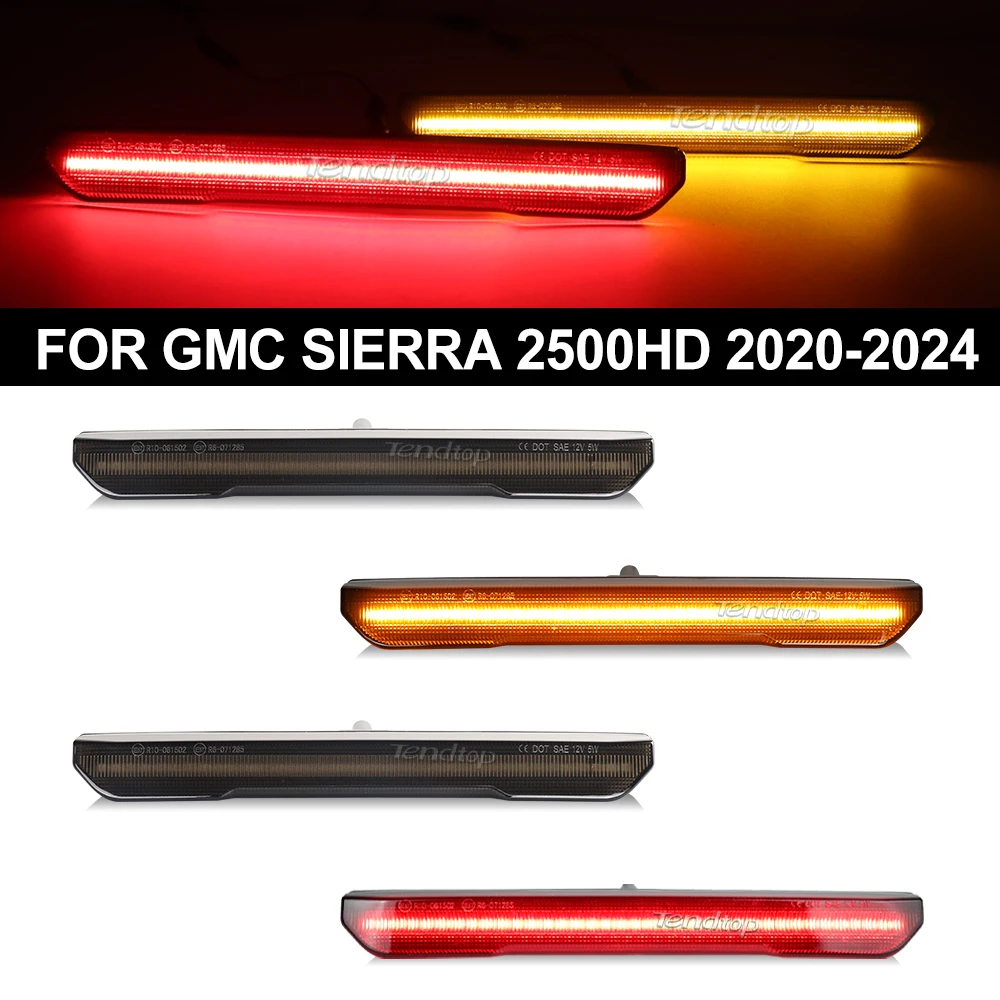 LED Front Rear Bumper Side Marker Lights for GMC Sierra 2500HD 3500HD Pickup 2020 2021 2022 2023 Fender Turn Signal Lamps