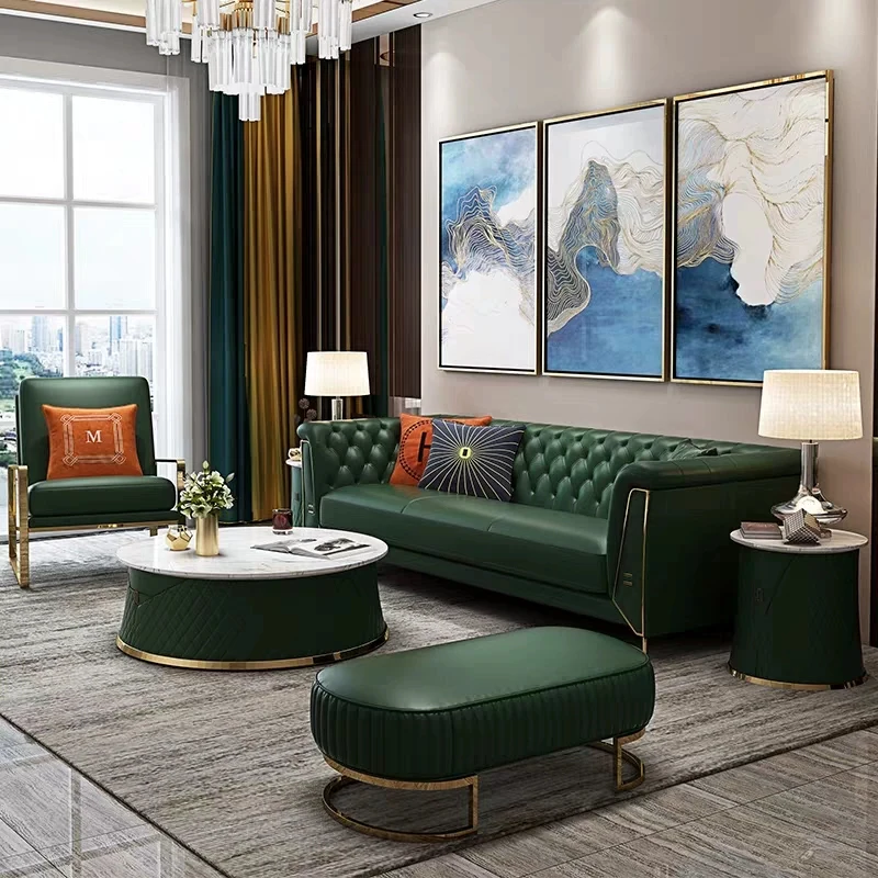 

Диваны Moderne Luxus Lounges Диван Chesterfield Schnitt Leders ofa Set Möbel Wohnzimmer