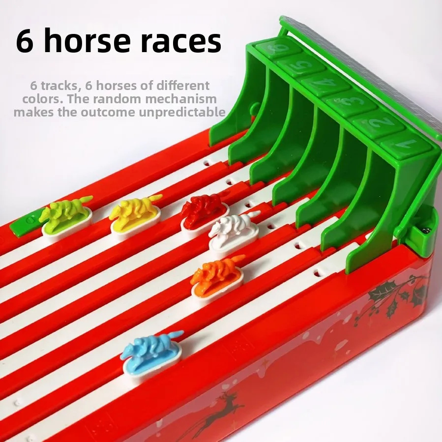 Christmas Horse Racing League Desktop Game, Horse Racing Machine, Competitive Parent-child Interactive Toy, Children's Gift