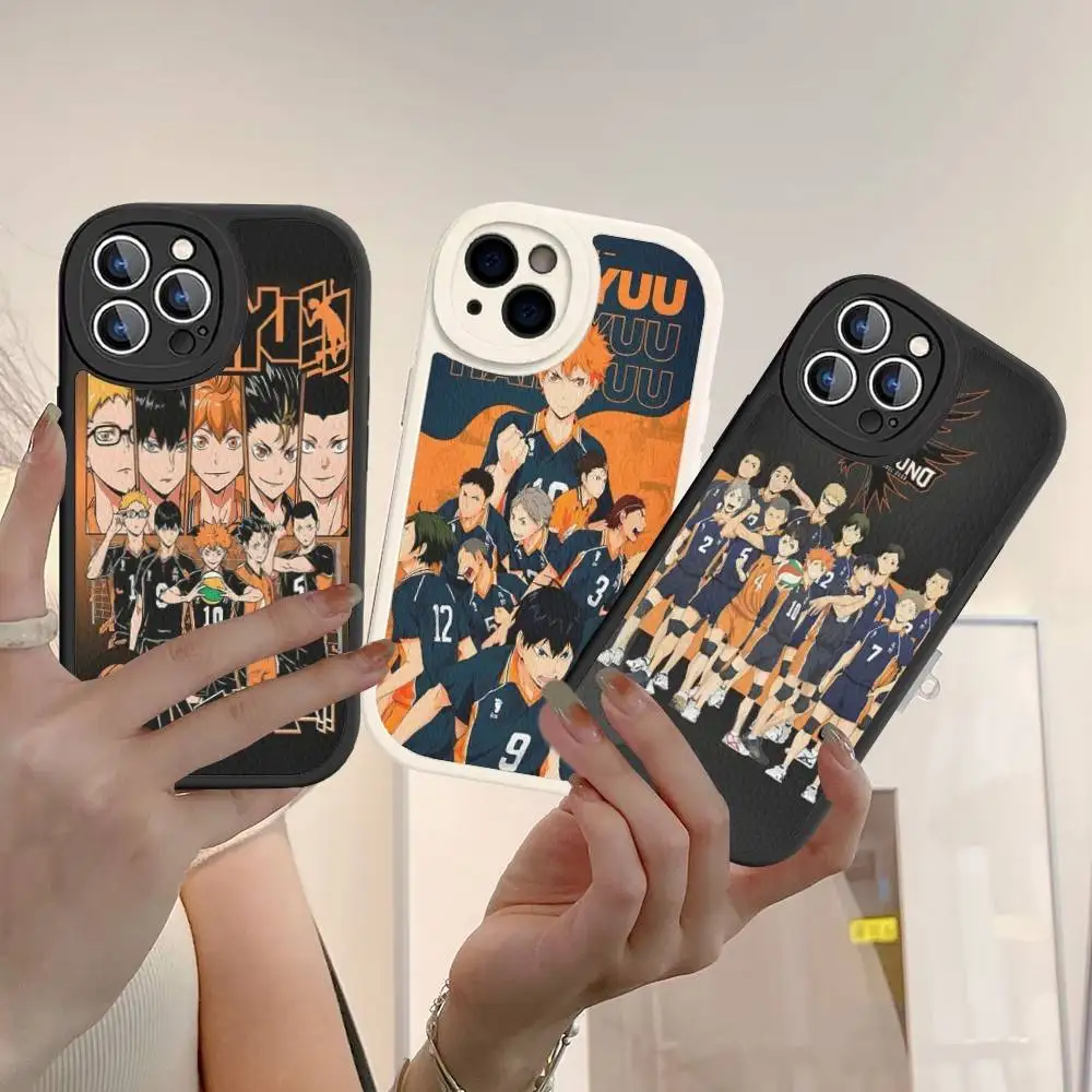 Haikyuu Karasuno Volleyball Anime Phone Case Hard Leather For iPhone 16 15 14 13 12 Mini 11 14 Pro Max Xs X Xr 7 8 Plus Fundas #1