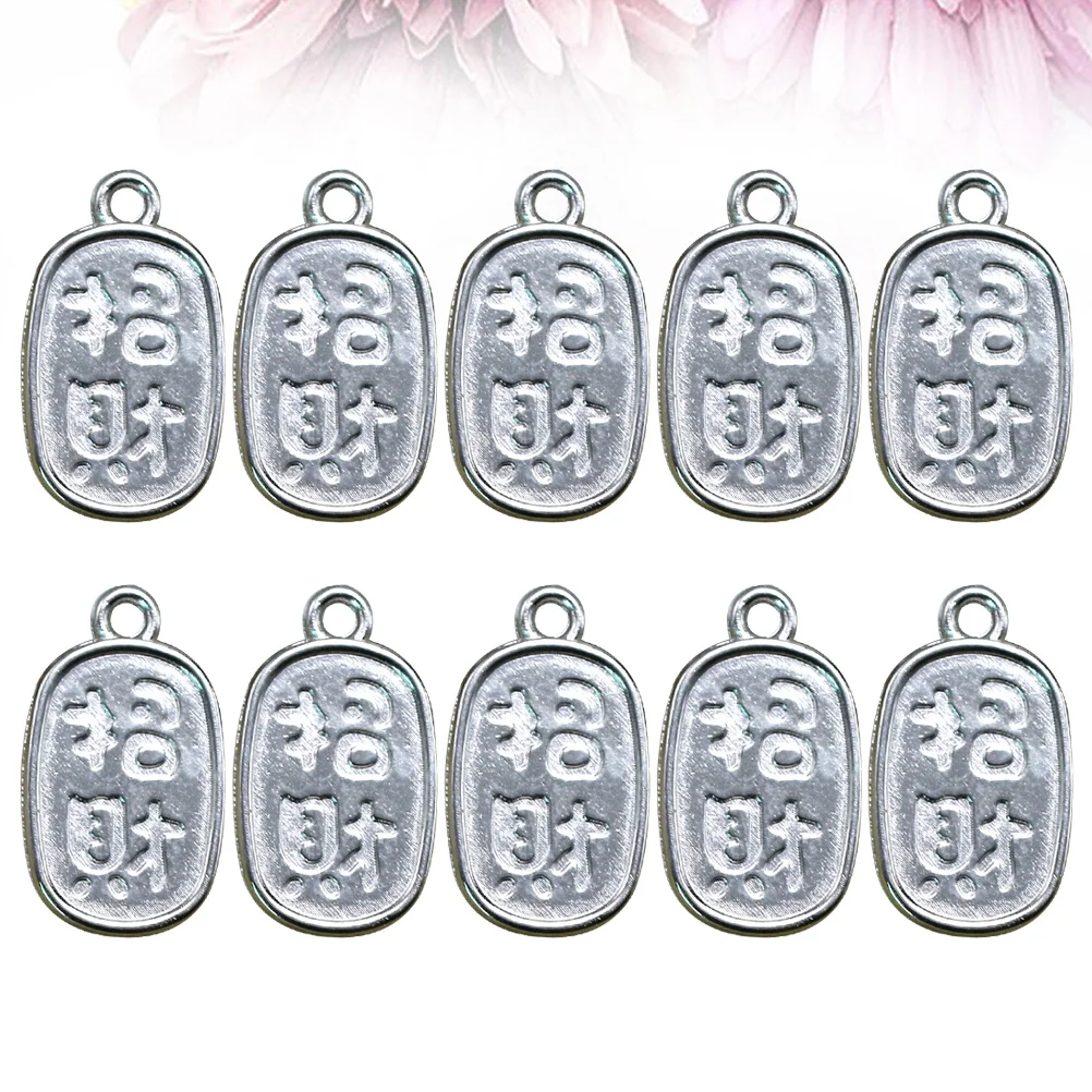 

100Pcs Chinese Lucky DIY Pendant Set Alloy Charms for Necklace Bracelet Keychain Creative Craft Accessories Bracelet Pendant