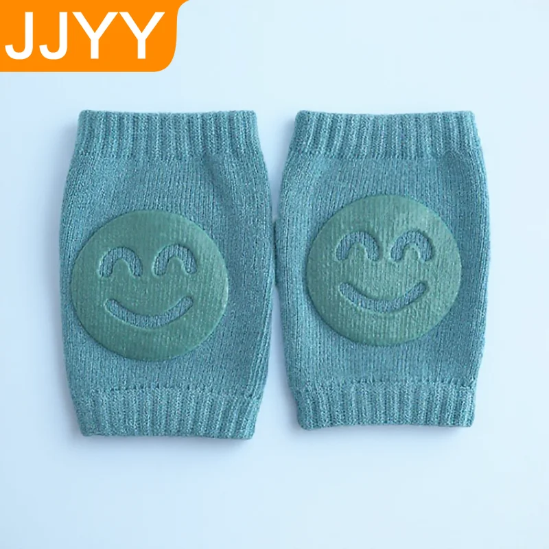 

Childrens Knee Pads Baby Non Slip Terry Socks Crawling Elbow Pads Cartoon Smiling Face Anti Slip Knee Guards