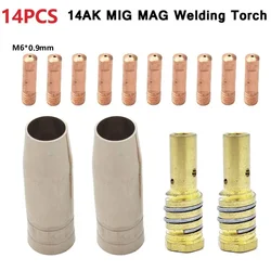 14 pièces MAG MIG-14AK Torche De Soudage Consommables Torche Gaz Buse Pointe Titulaire De Soudage Outil Électrique Accessoires