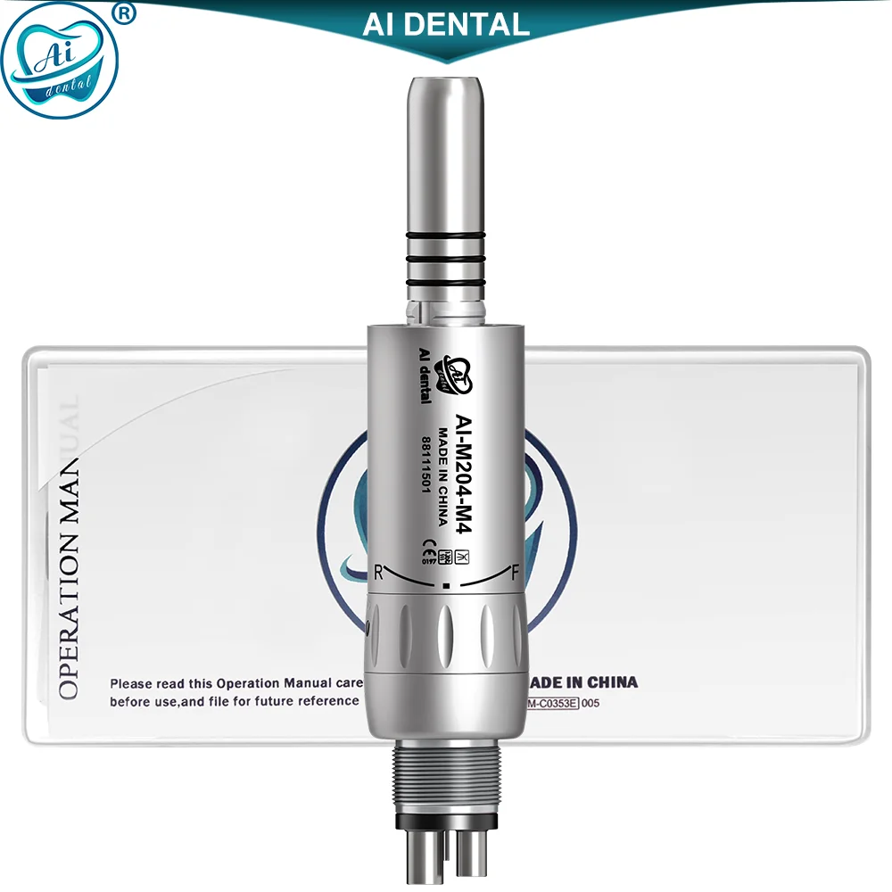 AI-M204-M4 Dental Low Speed  Air Motor Inner Water Spray Non-optic For E-type Connector Dentist Contra Angle Handpiece