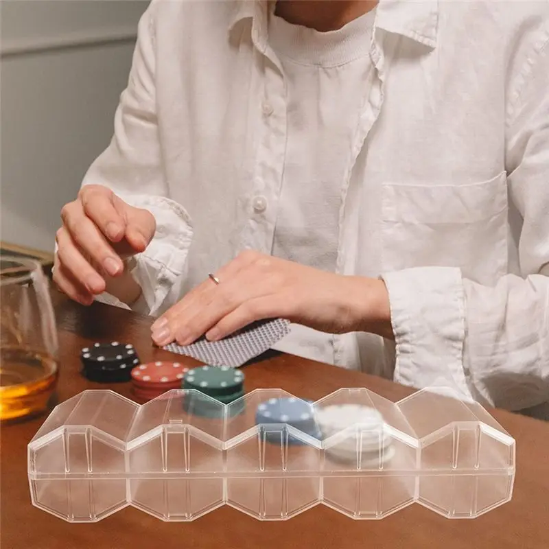 ABZT Poker Chip Case Casino Poker Chip Carrier Game Chip Storage Box Poker Chip Compartments Business Card Organiser