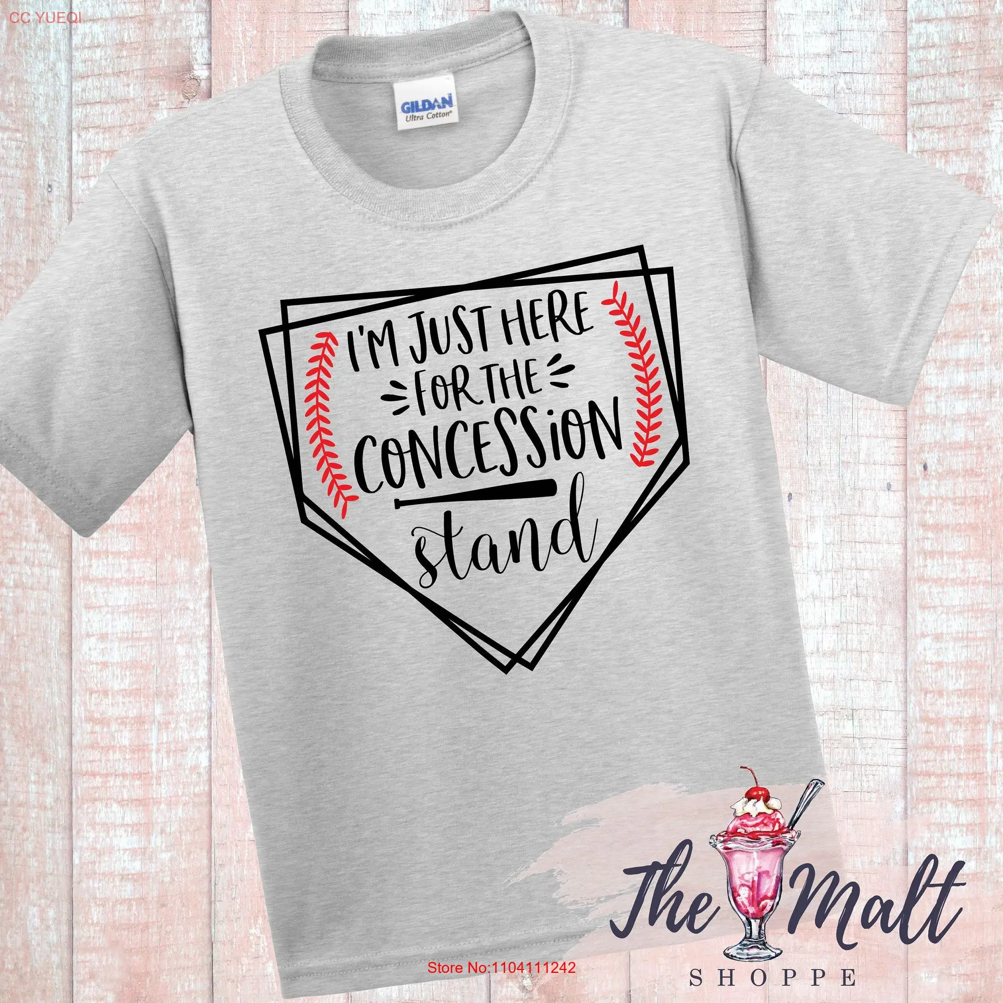 I'm Just Here for the Concession Stand Baseball Softball Brother Sister T Shirt long or short sleeves