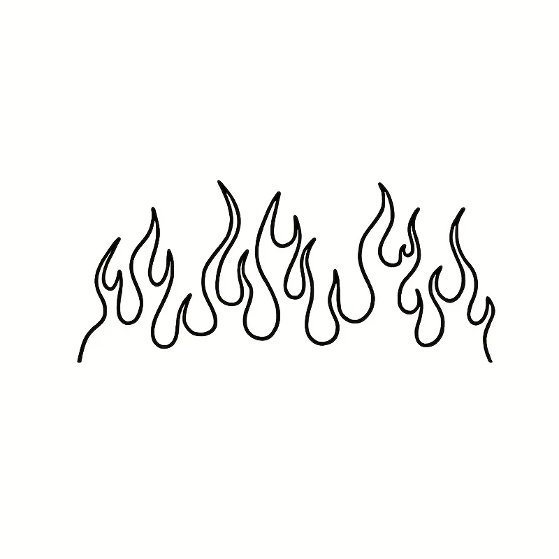 

Minimalist Black & White Flame Waterproof Vinyl Sticker (1PC), Decal for Car, Motorcycle & Bike Decor