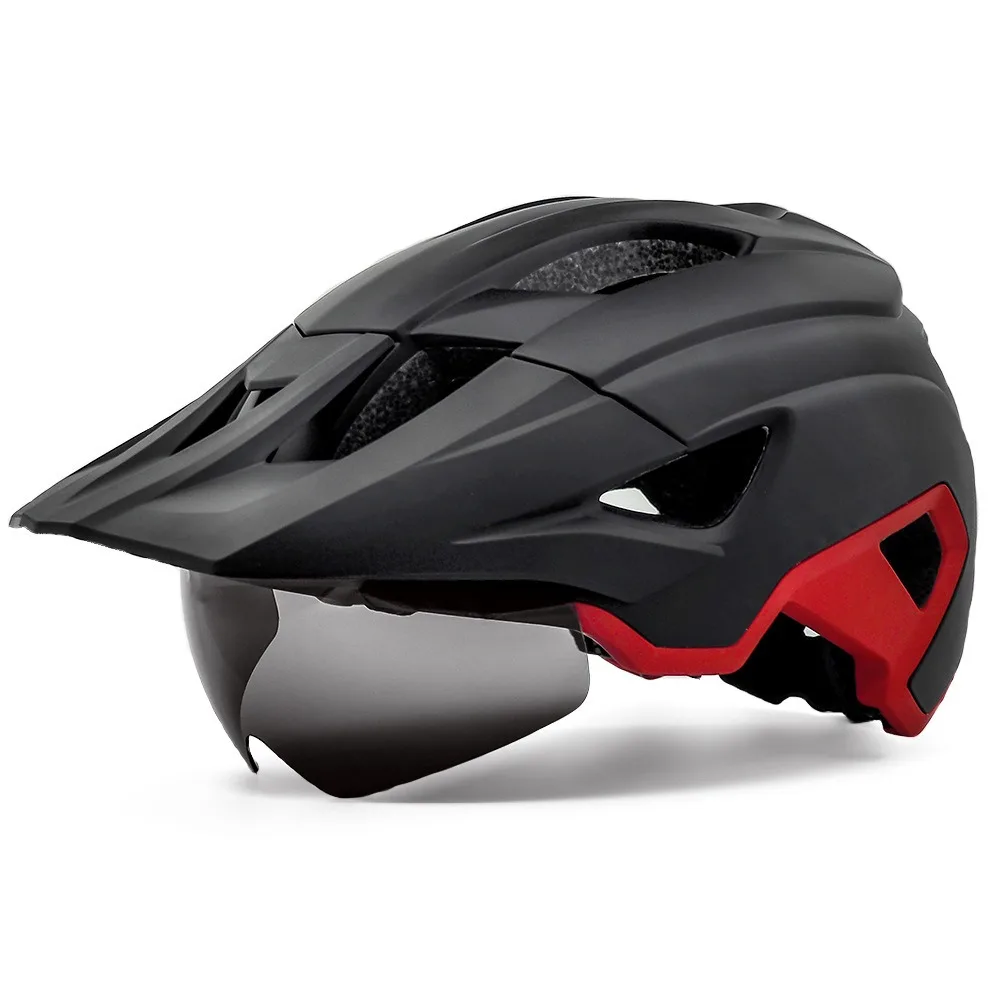 Mountain Bike Helmet with Magnetic Goggles, Integrated Riding Helmet, Ultra Light, Road Bike Helmet