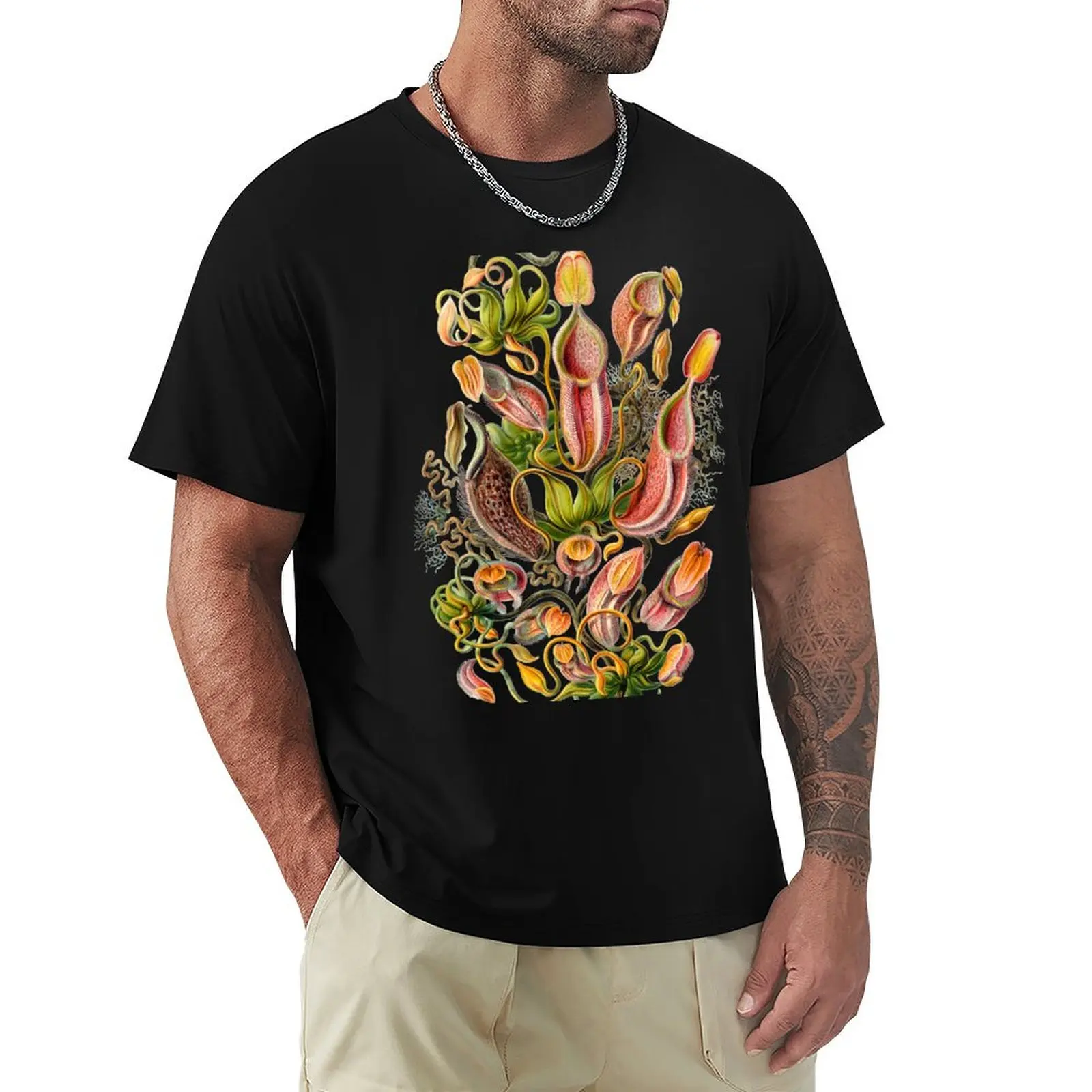 Ernst Haeckel Nepenthaceae Pitcher Plant T-Shirt plain cotton graphic tees mens vintage t shirts