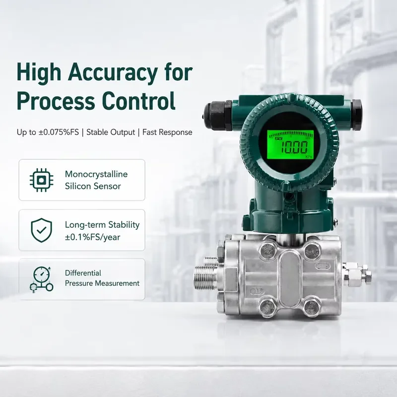 

Smart Differential Pressure Transmitter 4-20mA HART LCD with SS304 Material IP65 Protection for Air Flow and Level
