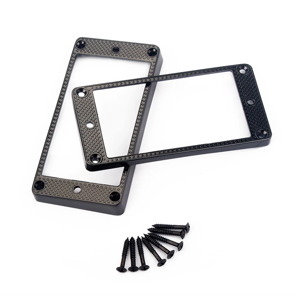 

2pcs Black Curved Humbucker Frame Electric Guitar Metal Ring Mounting Ring Replacement Pickup Parts Durable Guitar Accessory