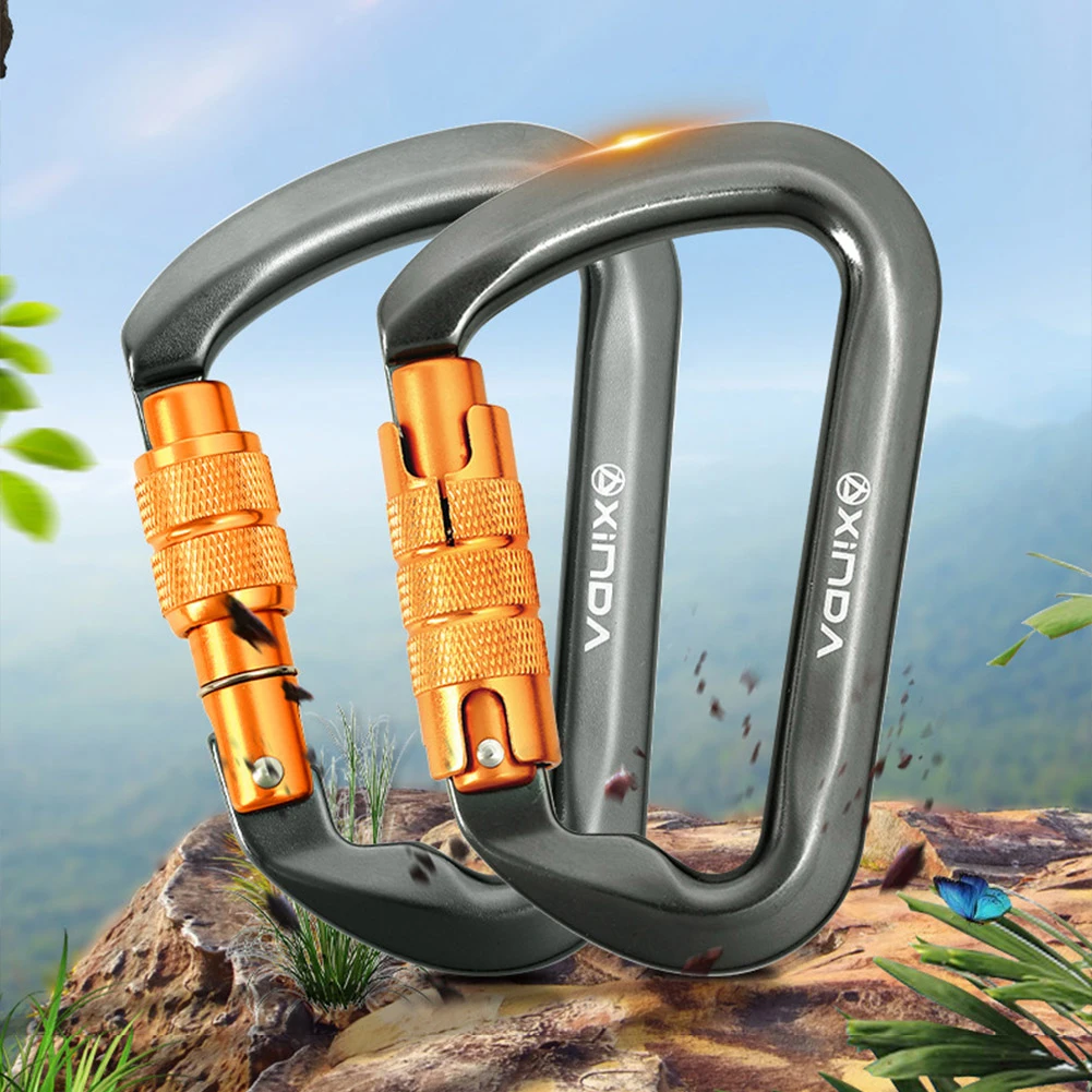 30kN D-شكل Carabiners الثقيلة تسلق الصخور Carabiner Caribeaner كليب لتسلق الصخور رابيلينغ وتسلق الجبال