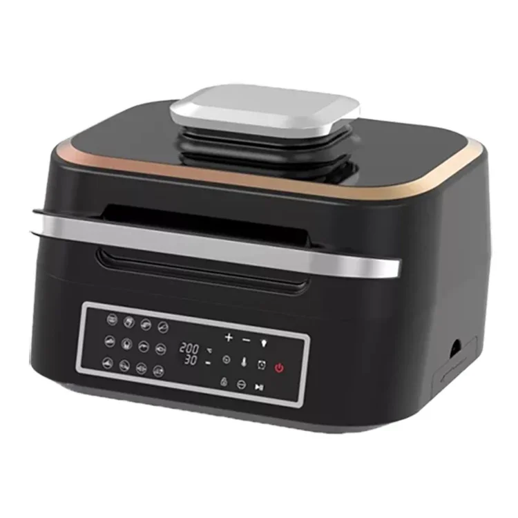 

-6.3L Indoor Air fryer grill 8 in 1 cooking function with Smart Thermometer smokeless grill and air fryer