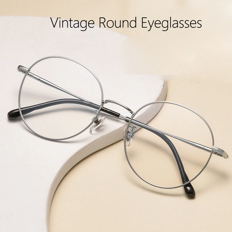 

Fashion Vintage Round Eyeglasses Man Woman Ultra Light Alloy Spectacle Myopia Astigmatism Hyperopia Optical Prescription Frames