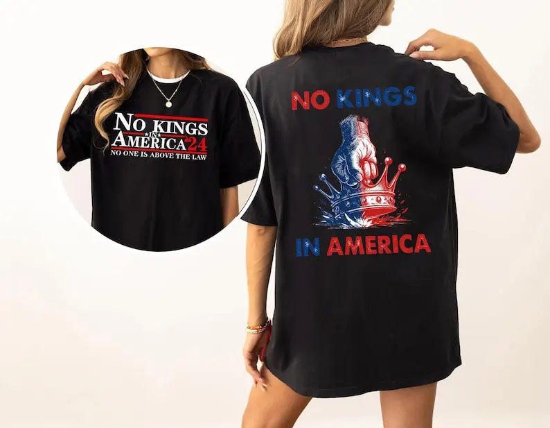 New Arrival in Anti MAGA  Authoritarian Nope Kings Shirt Democracy Adult Regular Short Sleeve Crewneck Hipster Street Fashion