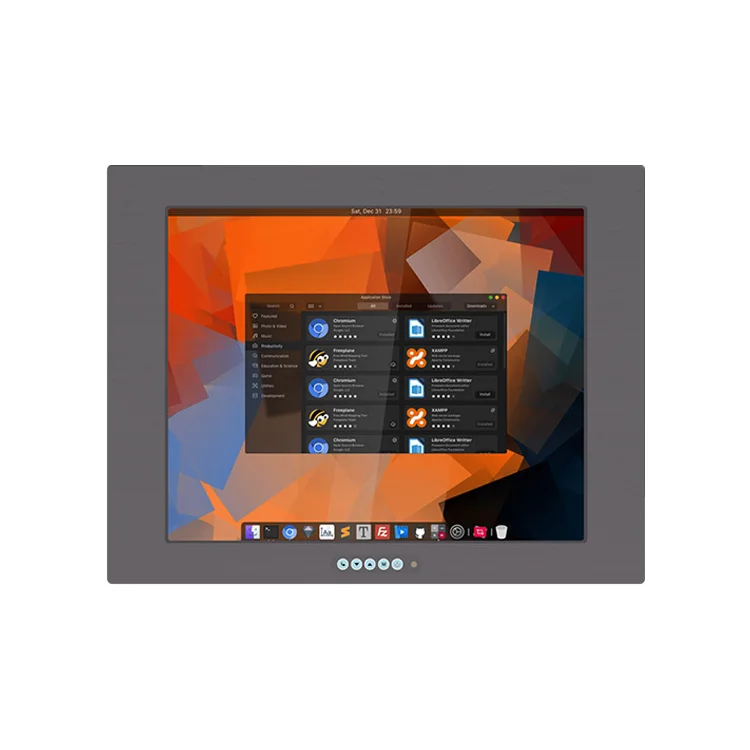 17 Inch DC Input Touch Monitor Embedded Mount Vending Machine Capacitive Touchscreen Display with Front OSD Button