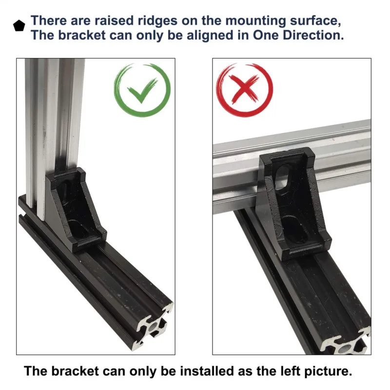 2020 Silver/Black Aluminum Profile Connector Set for MGN 3D Printer 20 Series Aluminum Extrusions Profiles Frame with 6mm Slot