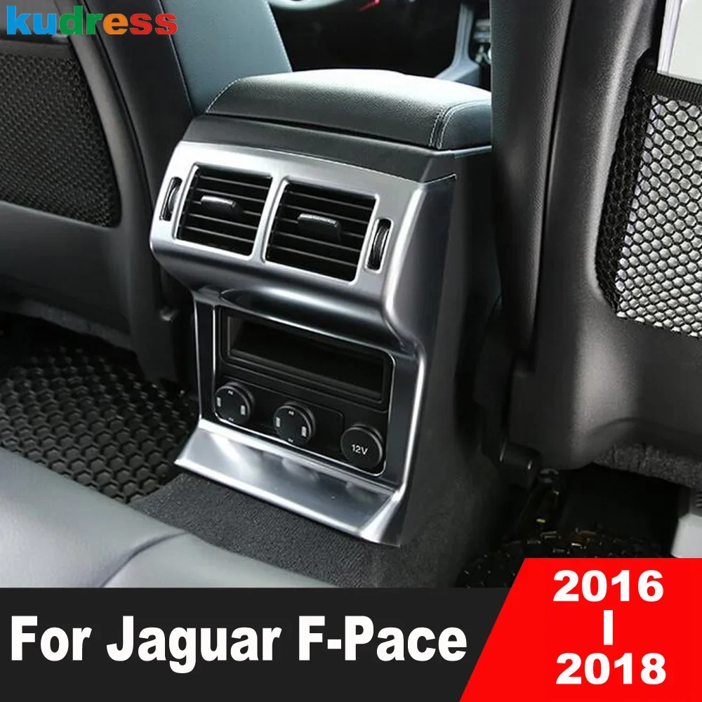 Car Armrest Box Rear Air Condition Vent Outlet Cover Trim For Jaguar F-Pace F Pace 2016 2017 2018 ABS Matte Interior Accessories