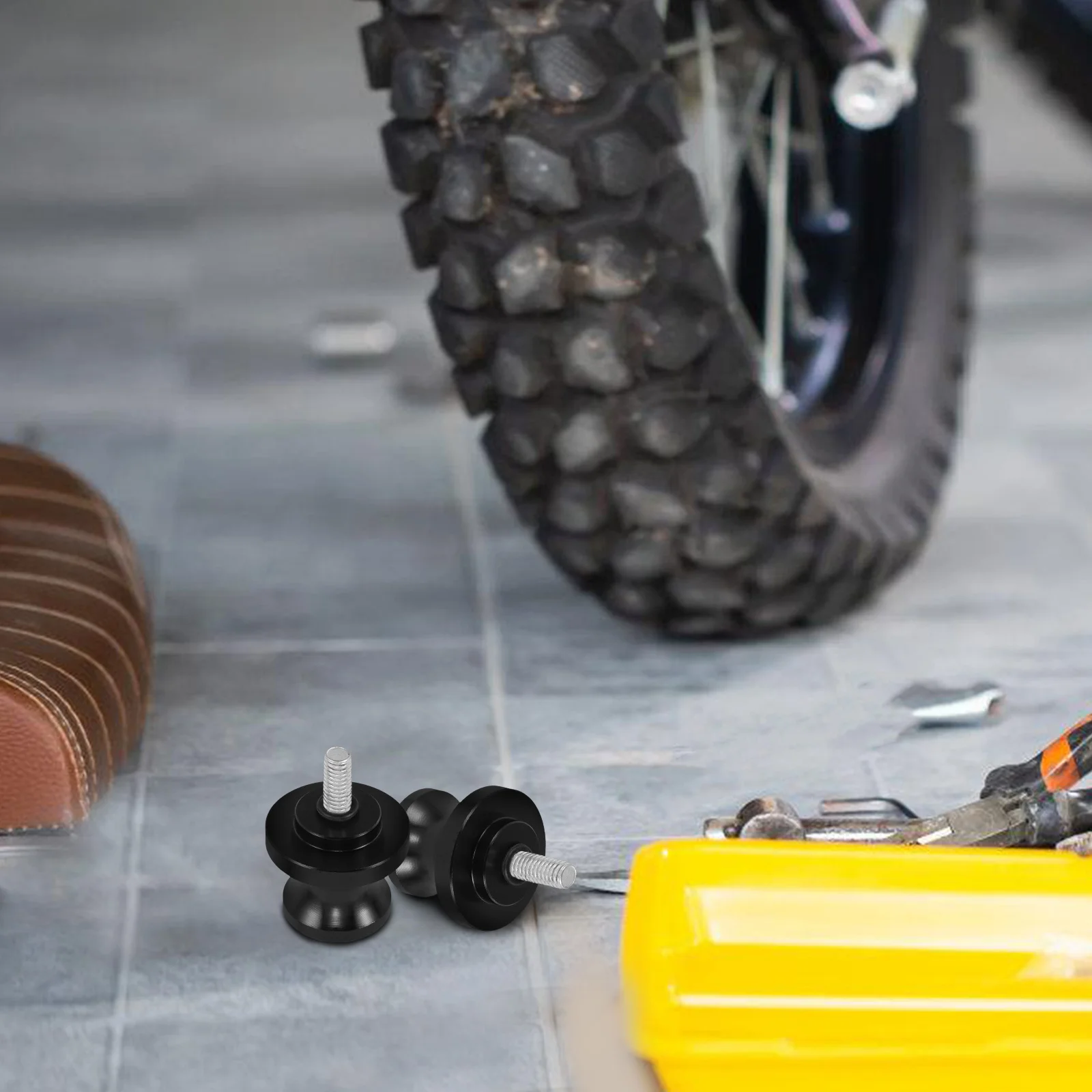 

Universal Motorcycle Rear Stand Screws Aluminum Alloy Durable Rear Frame Sliders Swingarm Spools Easy Install