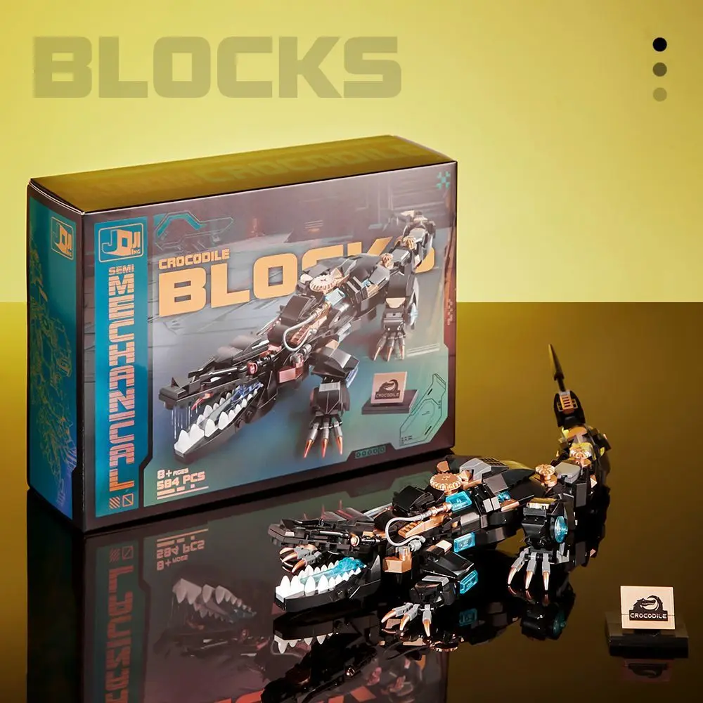 580 Uds. Bloques semimecánicos estilo Punk cocodrilo dorado negro 3,6 Mini rompecabezas granular juguetes de bloques de construcción