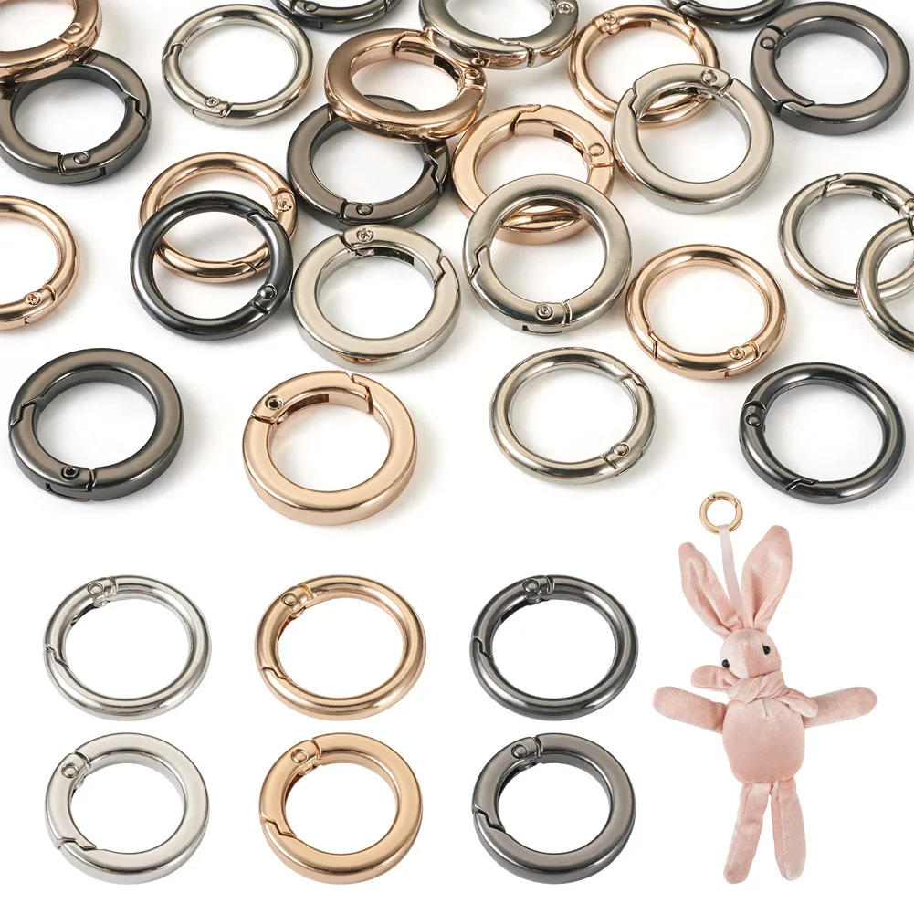 24Pcs Zinc Alloy Openable Metal Spring Gate Rings Hook Leather Bag Belt Strap Buckle Dog Chain Snap Clasp Clip Trigger Luggage