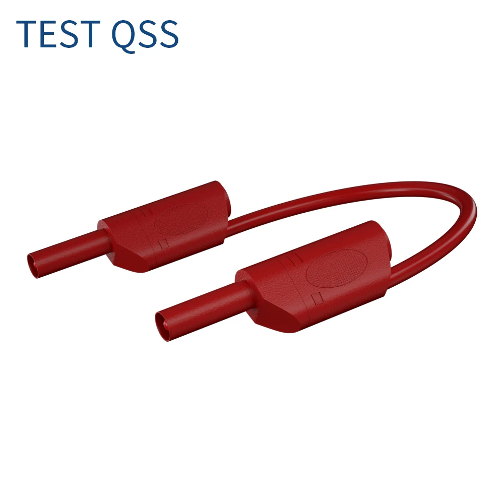 QSS 5PCS Multimeter Test Leads Dual 4MM Banana Plug Fully Insulated Safety Stackable Copper Cable Test Tool Accessories Q.70016