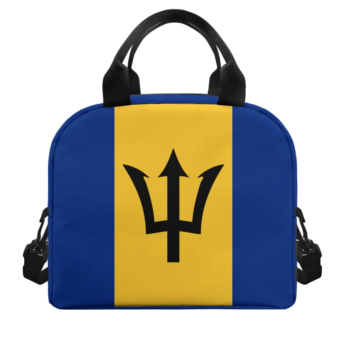 Barbados Country Flag Pattern Woman Men Large Capacity Insulated Lunch Bag for Family Lover Kids Friends Dirt Resistant Handbag