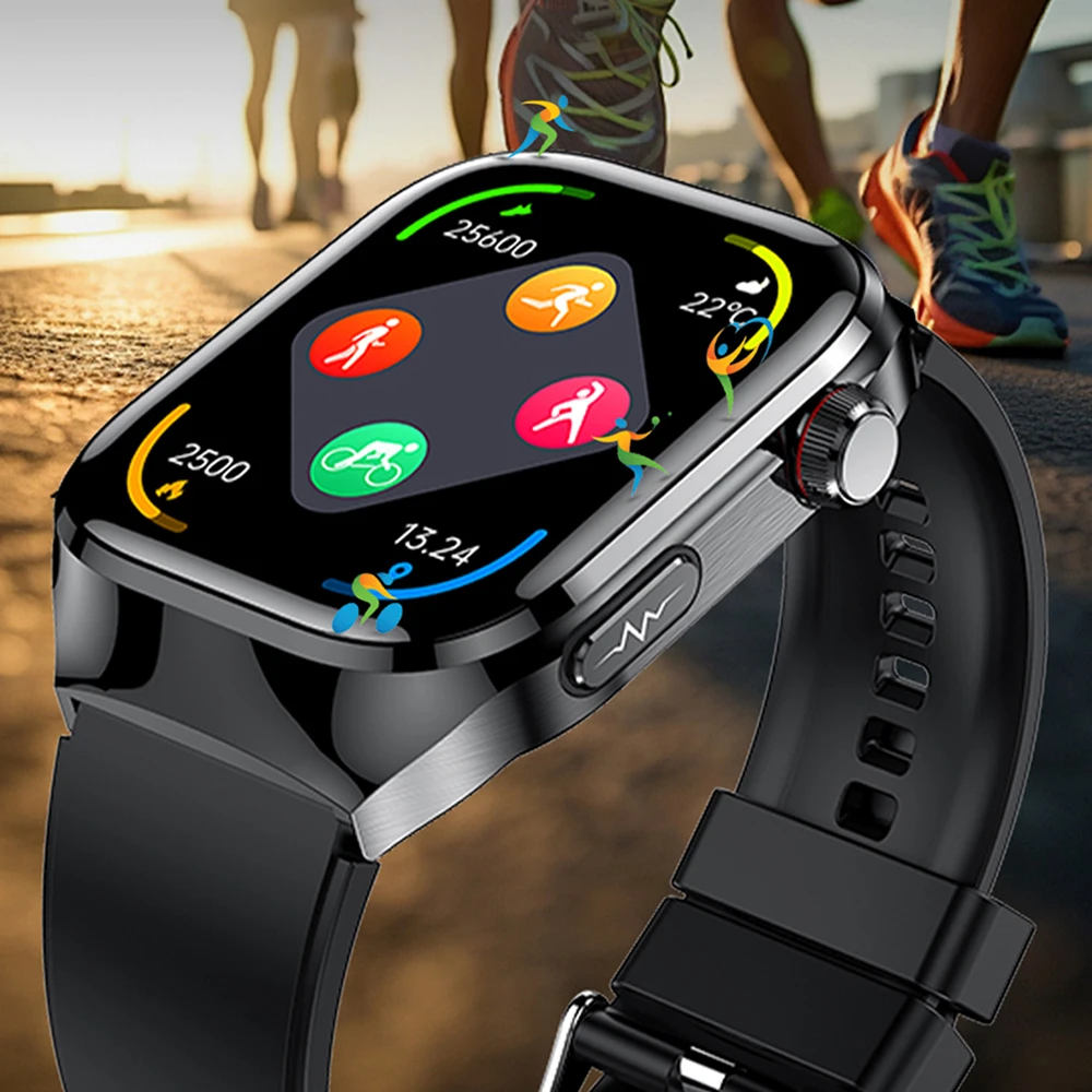 Bluetooth Call AMOLED Smart Watch ECG Blood Lipids Uric Acid Temperature Micro Physical Examination Health SmartWatch Men Women