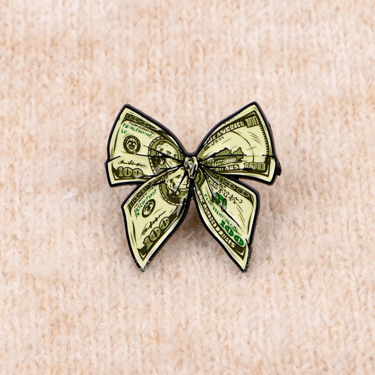 Funny Dollar Money Enamel Pins Creative Angel Wings Bow Brooches Badges for Backpacks Collection Gifts Cosplay Accessories view 2