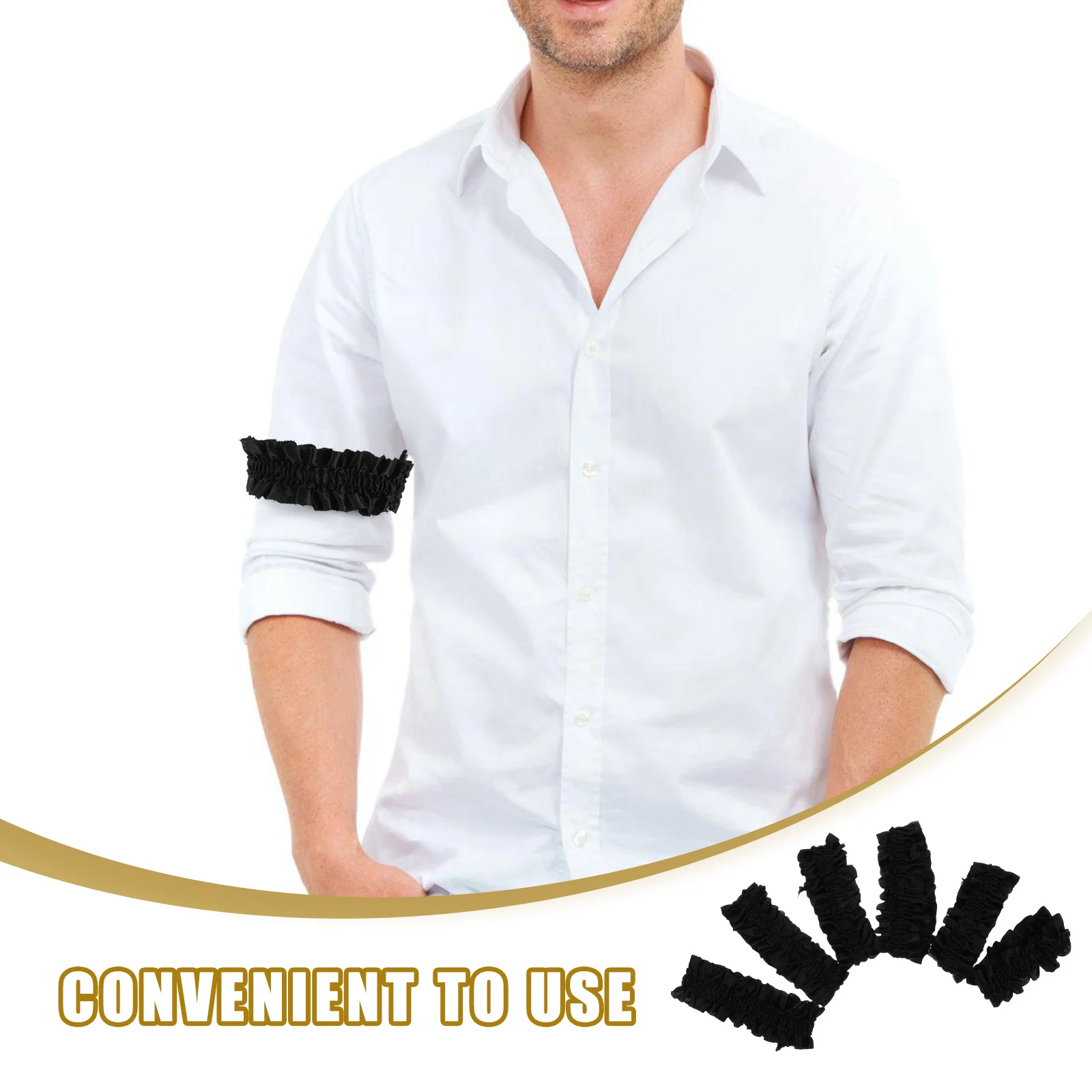 3Pairs الرجال الساتان كم الأربطة مرونة الذراع العصابات ملابس رسمية غير رسمية المضادة للانزلاق الاستخدام اليومي أنيق مريح الدانتيل بالتفصيل