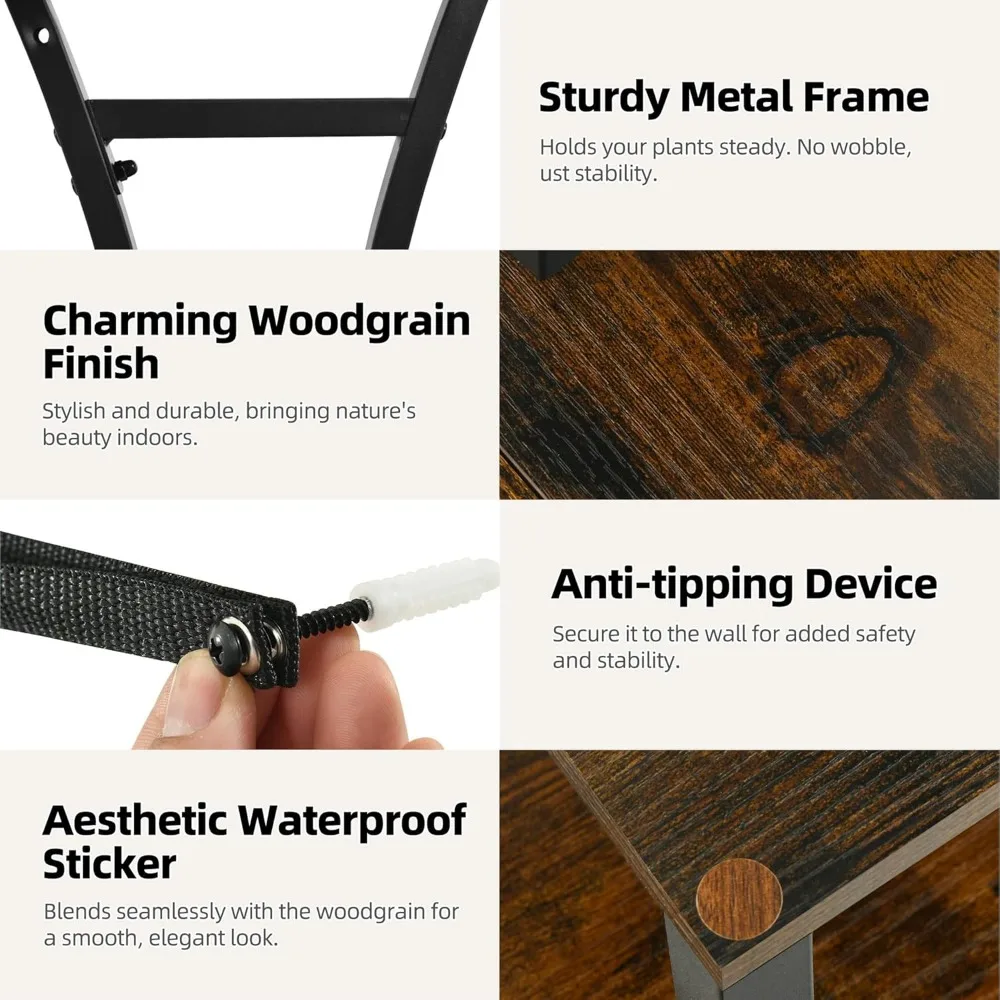 Elegante estantería esquinera iluminada por LED inspirada en árboles de 8 niveles